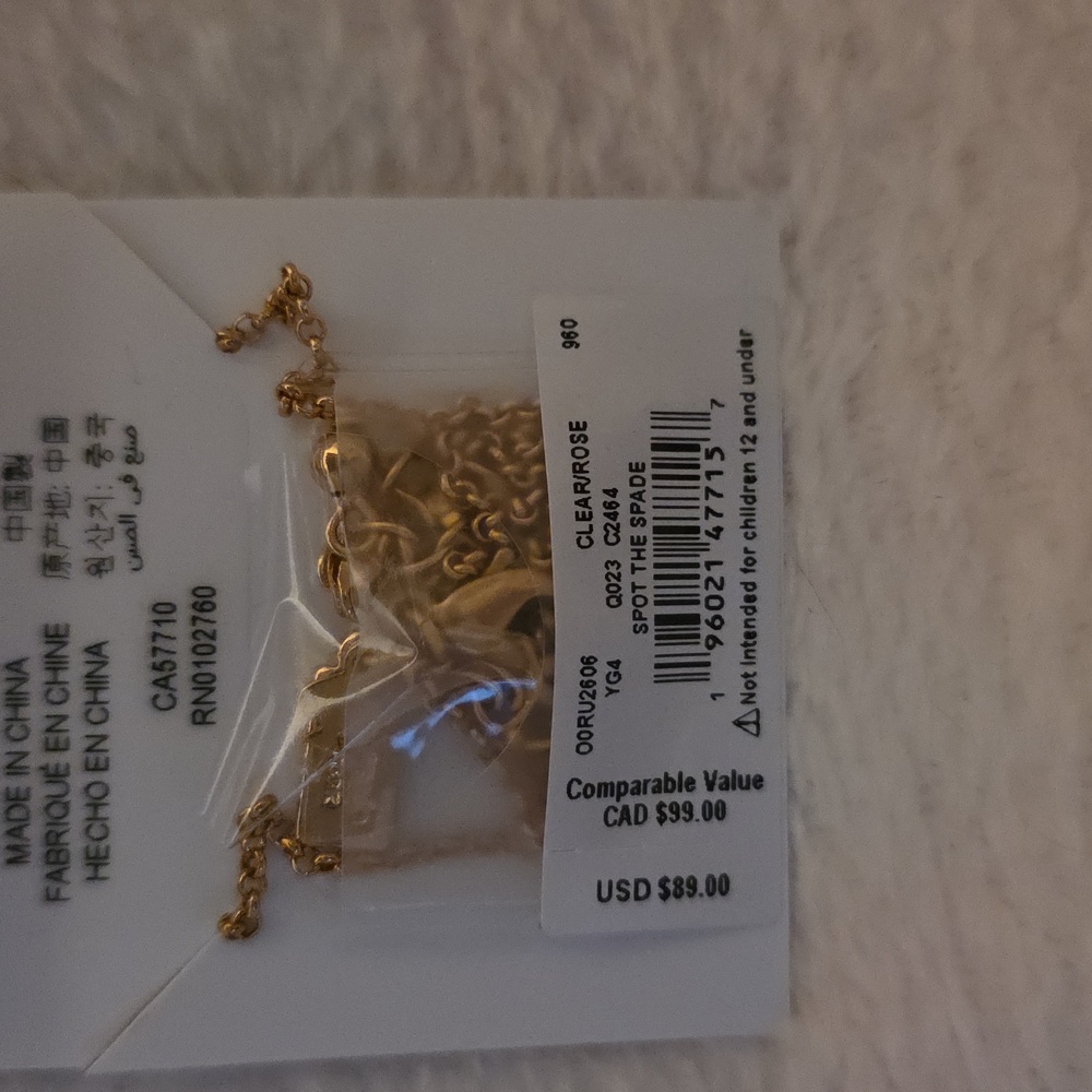 Kate Spade Spot The Spade Rose Gold Pendant Necklace - Picture 3 of 3